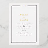 Faire-part de mariage d'huile d'or moderne / AVERY (Recto)