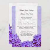 Faire-part de mariage d'Hydrangea violet (Devant / Derrière)