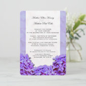 Faire-part de mariage d'Hydrangea violet (Debout devant)