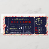 Faire-part de mariage diagonal de rayure de billet (Devant / Derrière)