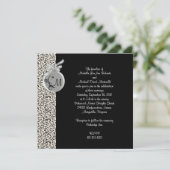 Faire-part de mariage Diamant noir et argent (Debout devant)