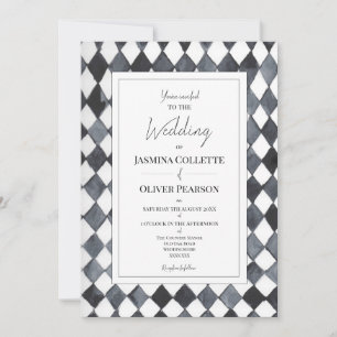 Faire-part de mariage Diamants Noir et Blanc