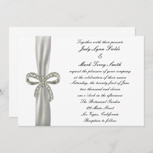 Faire-part de mariage Diamond Bow (Devant / Derrière)