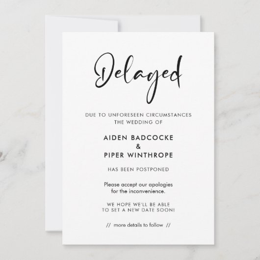 Faire-part de mariage différé (Devant)