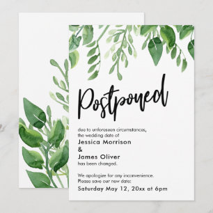 Faire-part de mariage différé de Painted Greenery