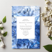 Faire-part de mariage d'illusion Blue Sapphire Gem