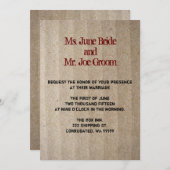 Faire-part de mariage d'illusion de carton (Devant / Derrière)