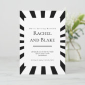 Faire-part de mariage d'illusion optique noir + bl (Debout devant)