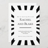 Faire-part de mariage d'illusion optique noir + bl (Devant / Derrière)