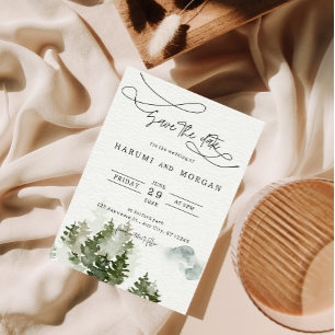 Faire-part de mariage d'illustration de l'aquarell