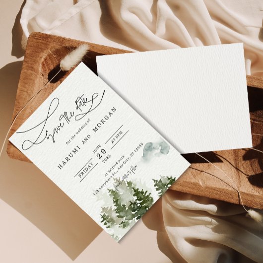 Faire-part de mariage d'illustration de l'aquarell