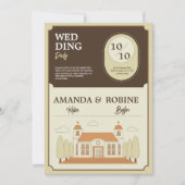 Faire-part de mariage d'illustration du bâtiment v (Devant)