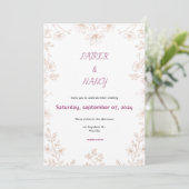 Faire-part de mariage d'illustration florale simpl (Debout devant)