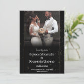 Faire-part de mariage d'illustration noire (Debout devant)