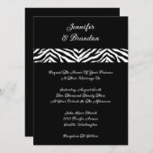Faire-part de mariage d'impression Black Zebra (Devant / Derrière)