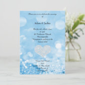 FAIRE-PART DE MARIAGE D'IMPRESSION BLEUE DE BOKEH (Debout devant)