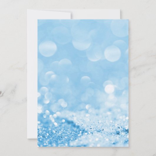 FAIRE-PART DE MARIAGE D'IMPRESSION BLEUE DE BOKEH (Dos)