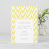 Faire-part de mariage d'impression Chevron jaune (Debout devant)