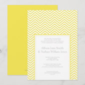 Faire-part de mariage d'impression Chevron jaune (Devant / Derrière)