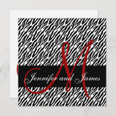 Faire-part de mariage d'impression Red Monogramme  (Devant / Derrière)