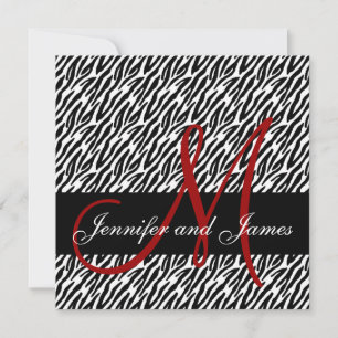 Faire-part de mariage d'impression Red Monogramme