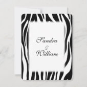 Faire-part de mariage d'impression Zebra (Dos)