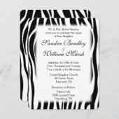 Faire-part de mariage d'impression Zebra (Devant / Derrière)