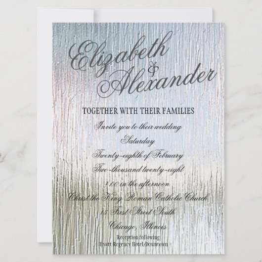 Faire-part de mariage d'indulgence argent (Devant)