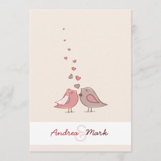 Faire-part de mariage d'inséparables