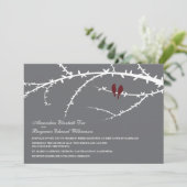 Faire-part de mariage d'inséparables (canneberge) (Debout devant)