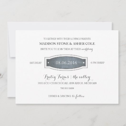 Faire-part de mariage d'insigne de tableau de bord (Devant)