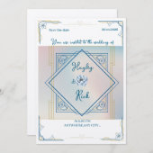 Faire-part de mariage d'inspiration Art déco (Devant / Derrière)