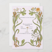 Faire-part de mariage d'inspiration Art nouveau (Devant / Derrière)