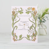 Faire-part de mariage d'inspiration Art nouveau (Debout devant)