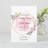 Faire-part de mariage d'inspiration florale (Debout devant)