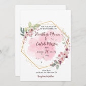 Faire-part de mariage d'inspiration florale (Devant / Derrière)