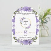Faire-part de mariage d'inspiration violet (Debout devant)