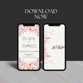 faire-part de mariage d'invitation à fleurs et sim