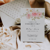 Faire-part de mariage d'invitation Fiançailles ros