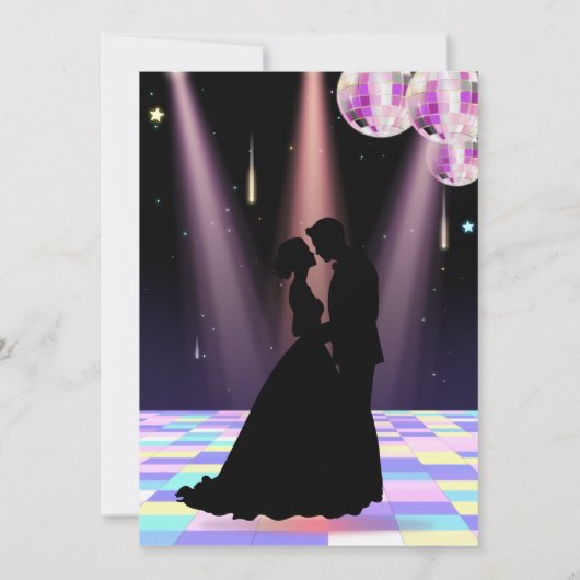 Faire-part de mariage Disco personnalisable (Dos)