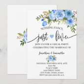 Faire-part de mariage discret Bleu Rien de fantais (Devant / Derrière)