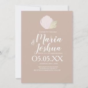 Faire-part de mariage discret Pampas coquillage de