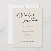 Faire-part de mariage d'ivoire budgétaire minimali (Devant)