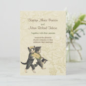 Faire-part de mariage d'ivoire Posh Cats (Debout devant)