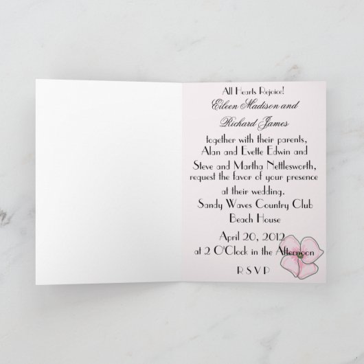 Faire-part de mariage Dogwood (Intérieur)