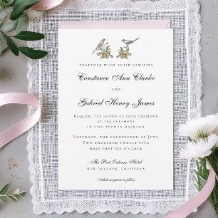 Faire-part de mariage d'oiseaux d'amour