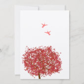 Faire-part de mariage d'oiseaux de l'arbre rouge (Dos)