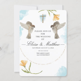 Faire-part de mariage d'oiseaux rustiques modifiab