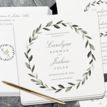 Faire-part de mariage d'olive Wreath