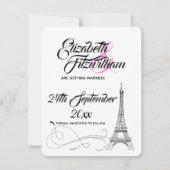 Faire-part de mariage doodles parisien (Dos)